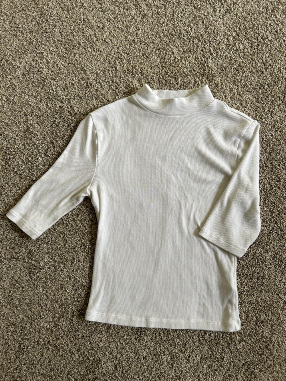 Express White Mock Neck Short Sleeve Women's Top
